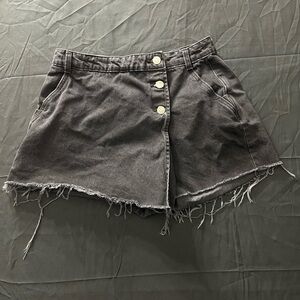 Zara black  Frayed Jean Shorts denim medium